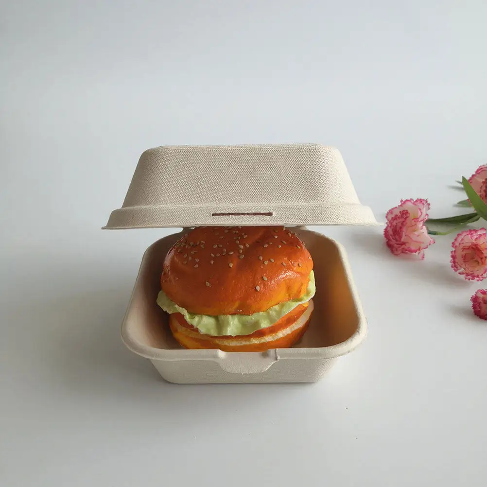 25Pcs Biodegradable Burger Food Takeout Packaging Large Capacity Snack Wrapping Food Storage Containers Picnic Use