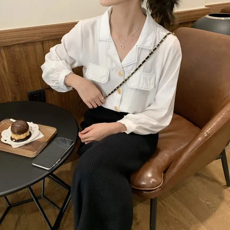 

Long Sleeve Shirts Womens Satin Embroidered Loose Fit Boho Feminine Romantic Elegant Vacation Spring Holiday Look Comfortable