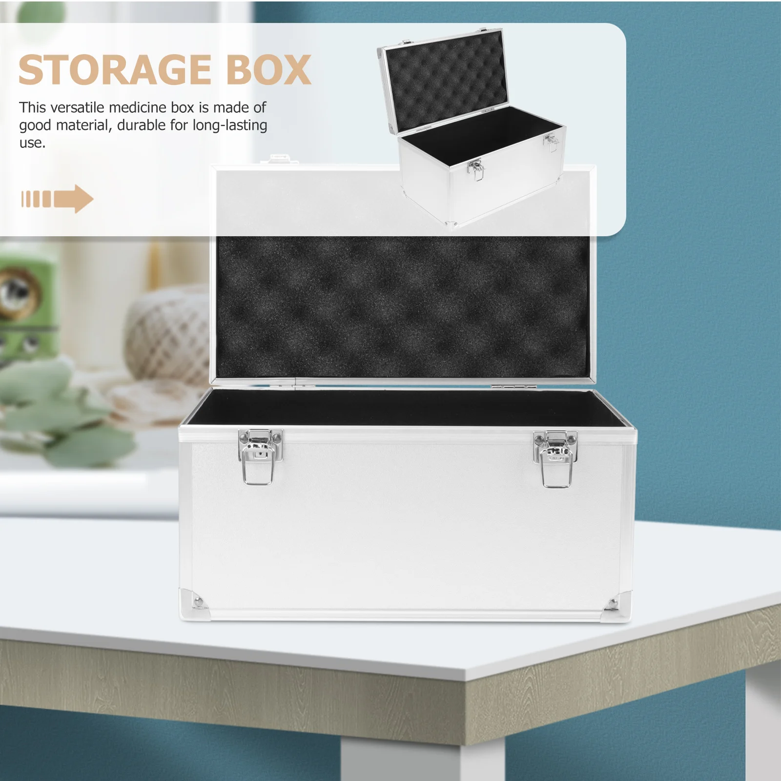 

Multi-Purpose Tool Box Aluminum Storage Case Large Capacity Portable Organizer For Home Office Travel First Aid Kit Tools