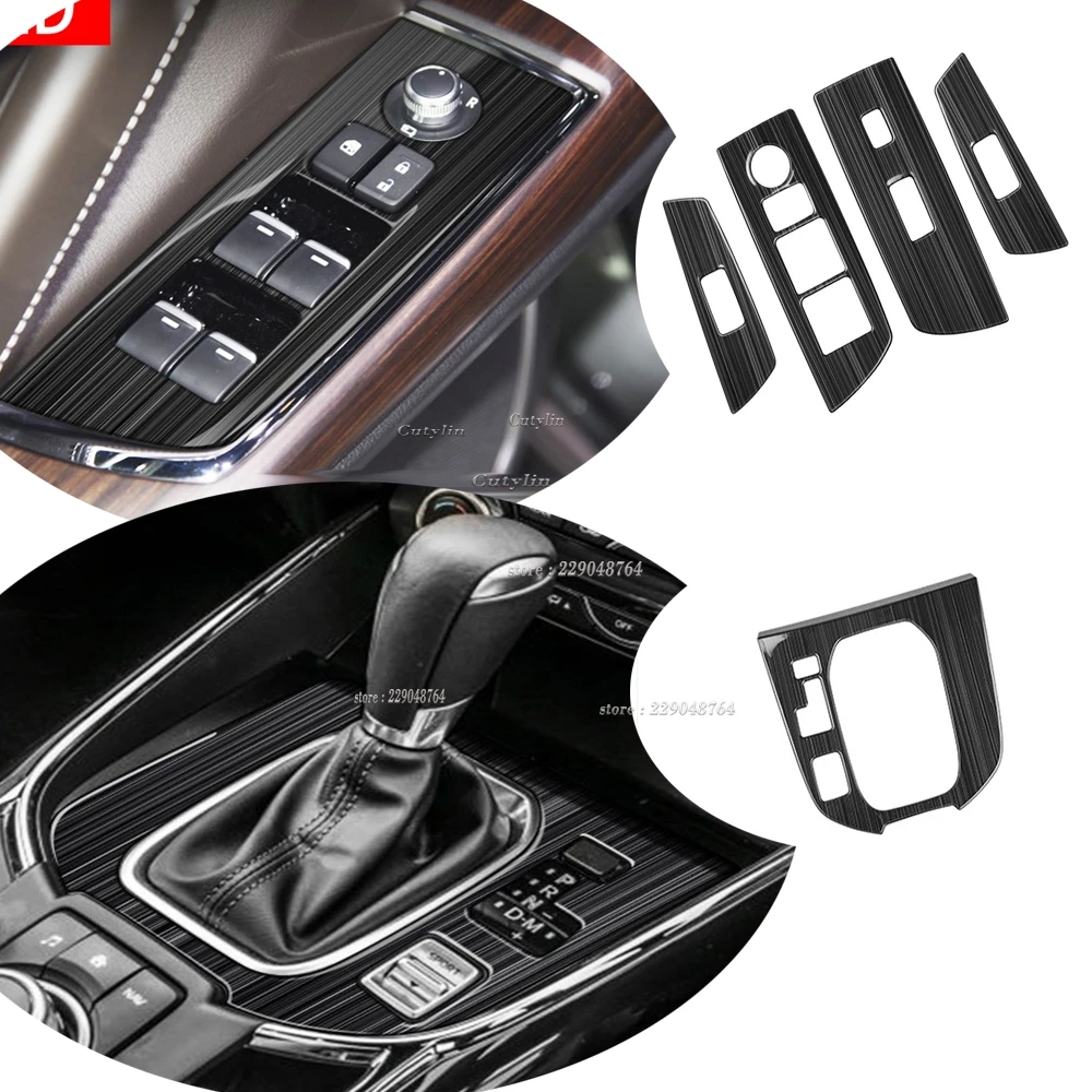 

RHD LHD For Mazda CX9 CX-9 2022 2023 Black Brush Inner Window Lift Switch Button Panel Cover Trim Gear Shift Panel Accessories