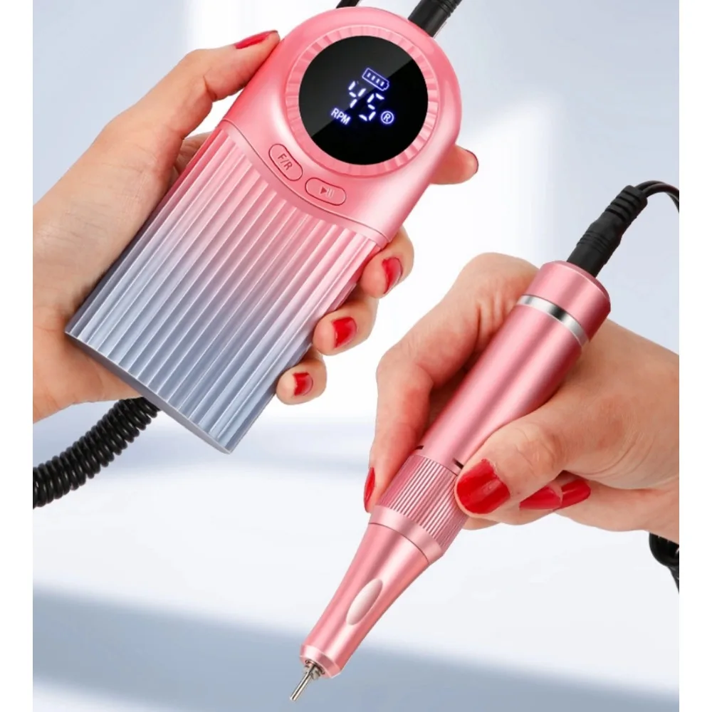 45000RPM Nail Drill Machine Electric Portable Nail File Rechargeable Nail Sander for Gel Nails Polishing for Home Manicure Salon