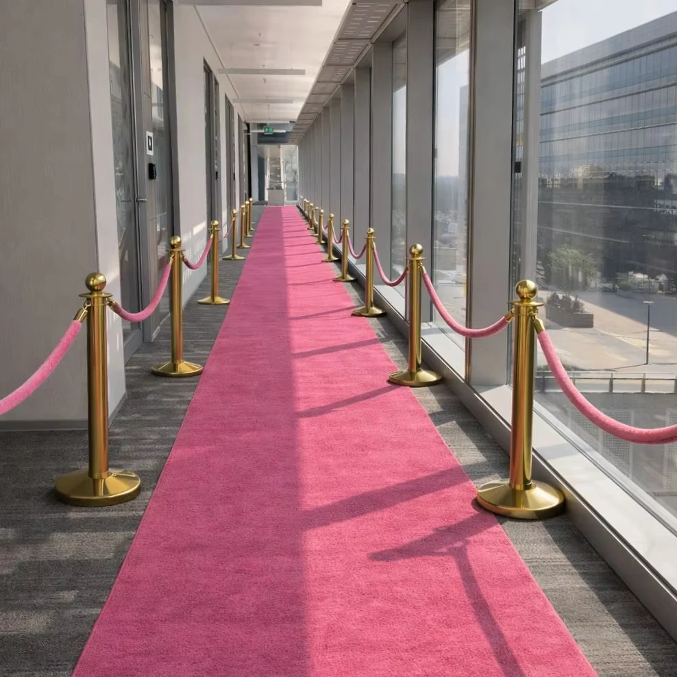 2026 Customizable Pink Outdoor Carpet Roll, Non-Slip Aisle Floor Mat for Bridal Shower, Thickened Party Runner for Event Decorat