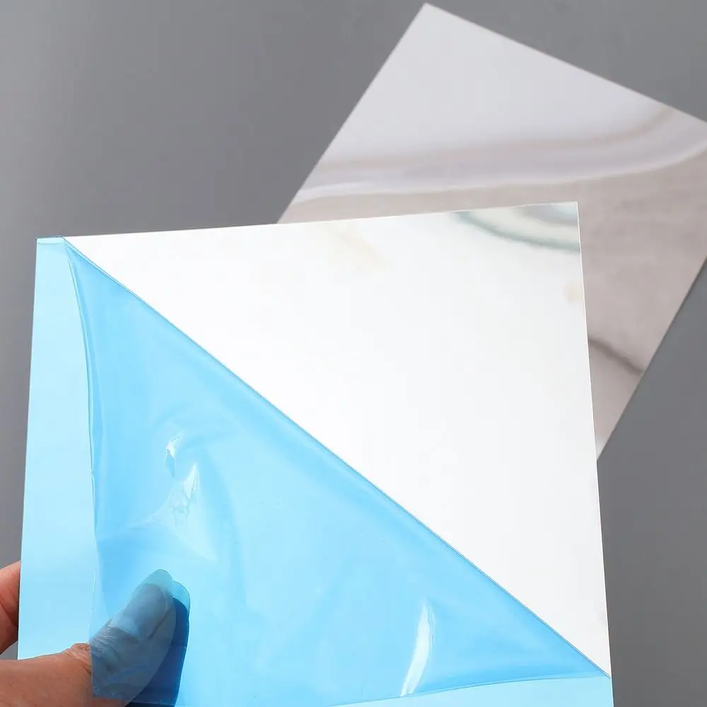 Unbreakable Flexible Mirror Sheets Non Glass Large Size Mirror Stickers Cuttable Frameless Self Adhesive Stick on Mirror Tiles