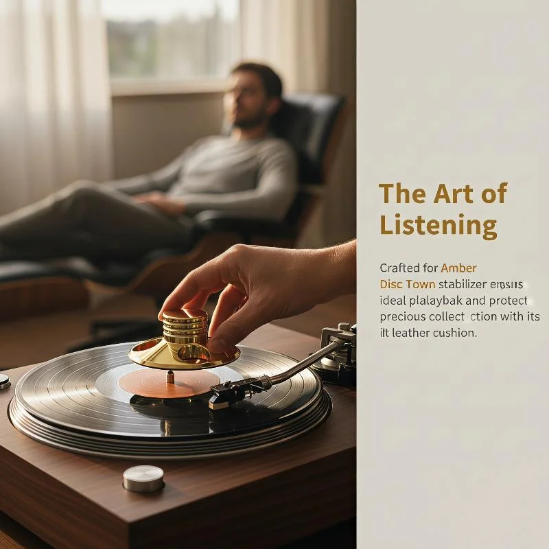 Vinyl Turntable Disc Record Stabilizer - Heavy-Duty Clamp Vibration Balanced, LP Disc Stabilization, And Enhanced Sound Quality