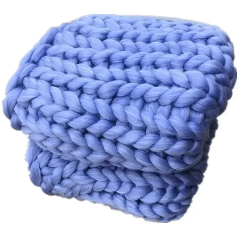 Luxury Heavyweight Knit Blanket, Hand-Woven Soft Throw for Bedroom Living Room Nordic Style Chunky Knit Throw Blanket
