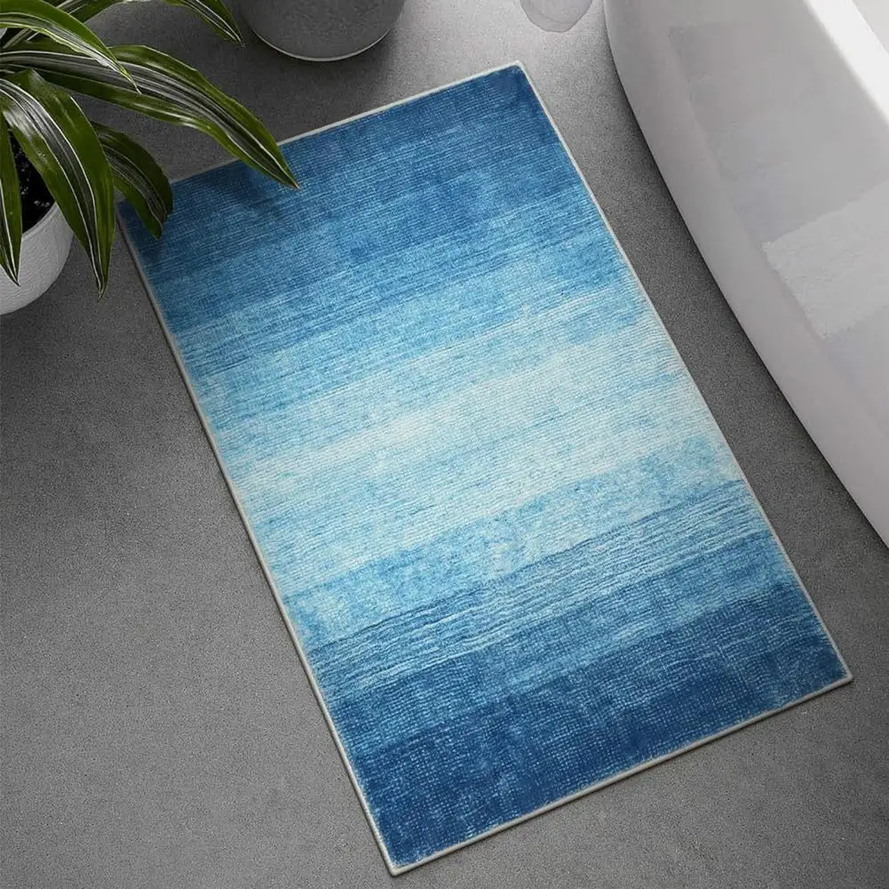 Easy to Clean Rug Quick-drying Gradient Color Bathroom Floor Mat with Anti-slip Design for Kitchen Room Easy to Clean Absorbent