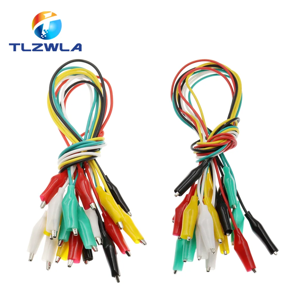 Double Headed Crocodile Test Clip 4MM Gold Plated Plug Turn Alligator Clip Wire Power Test Wire Hook Color Connecting Wire