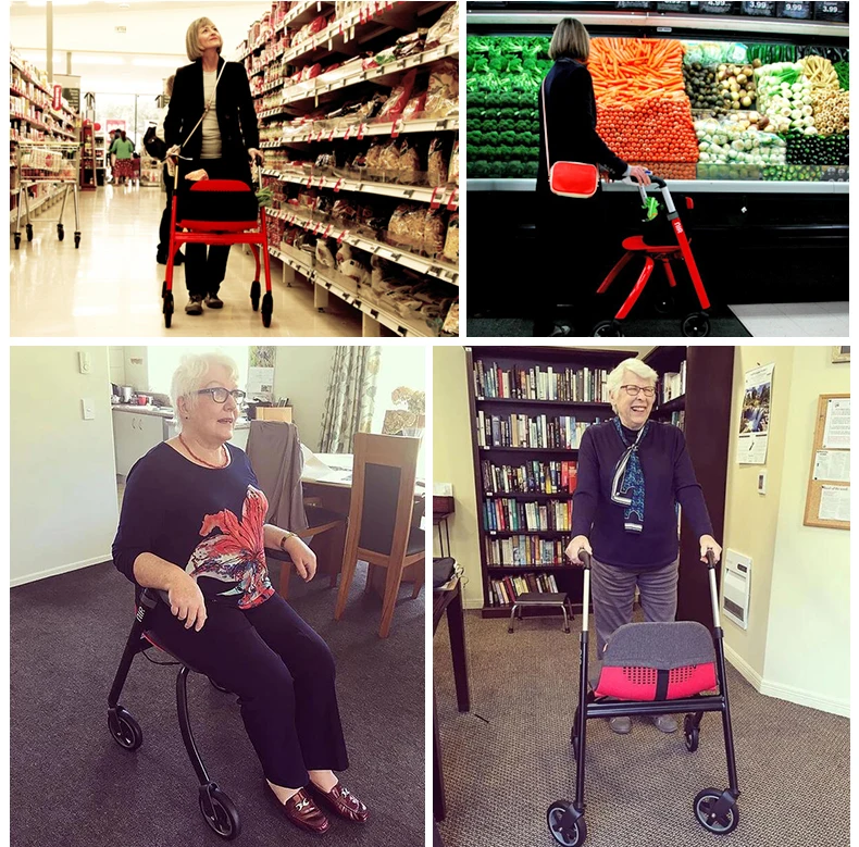 Walking aids for the elderly, crutches and stools assist walking trolleys