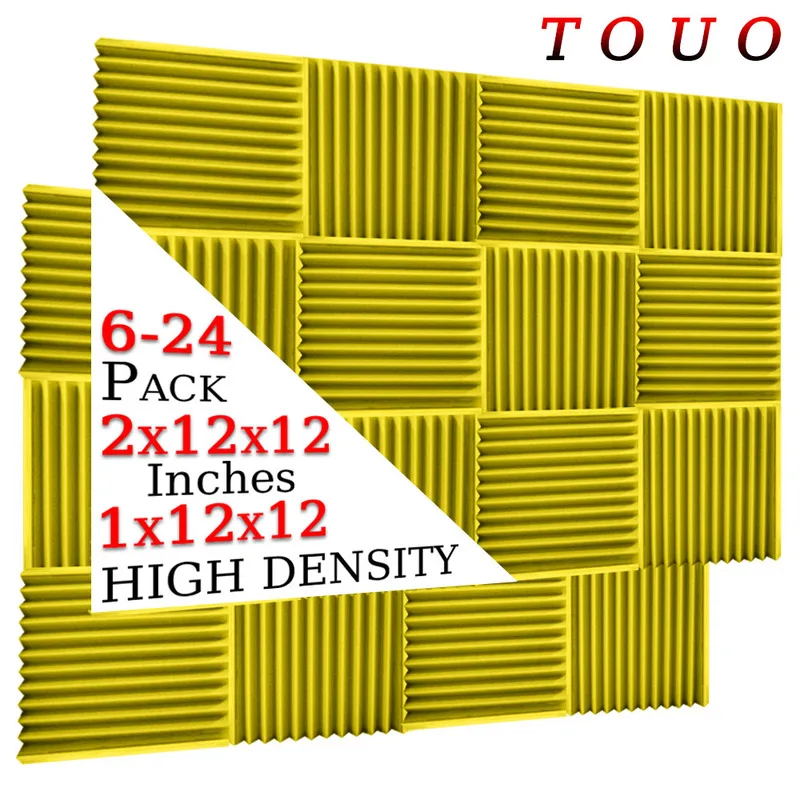 

TOUO 6/12/24 Pcs Studio Acoustic Foam High Density Sound Proof Wall Foams Panel Ktv Acoustic Treatment Ceiling Sound Absorbing