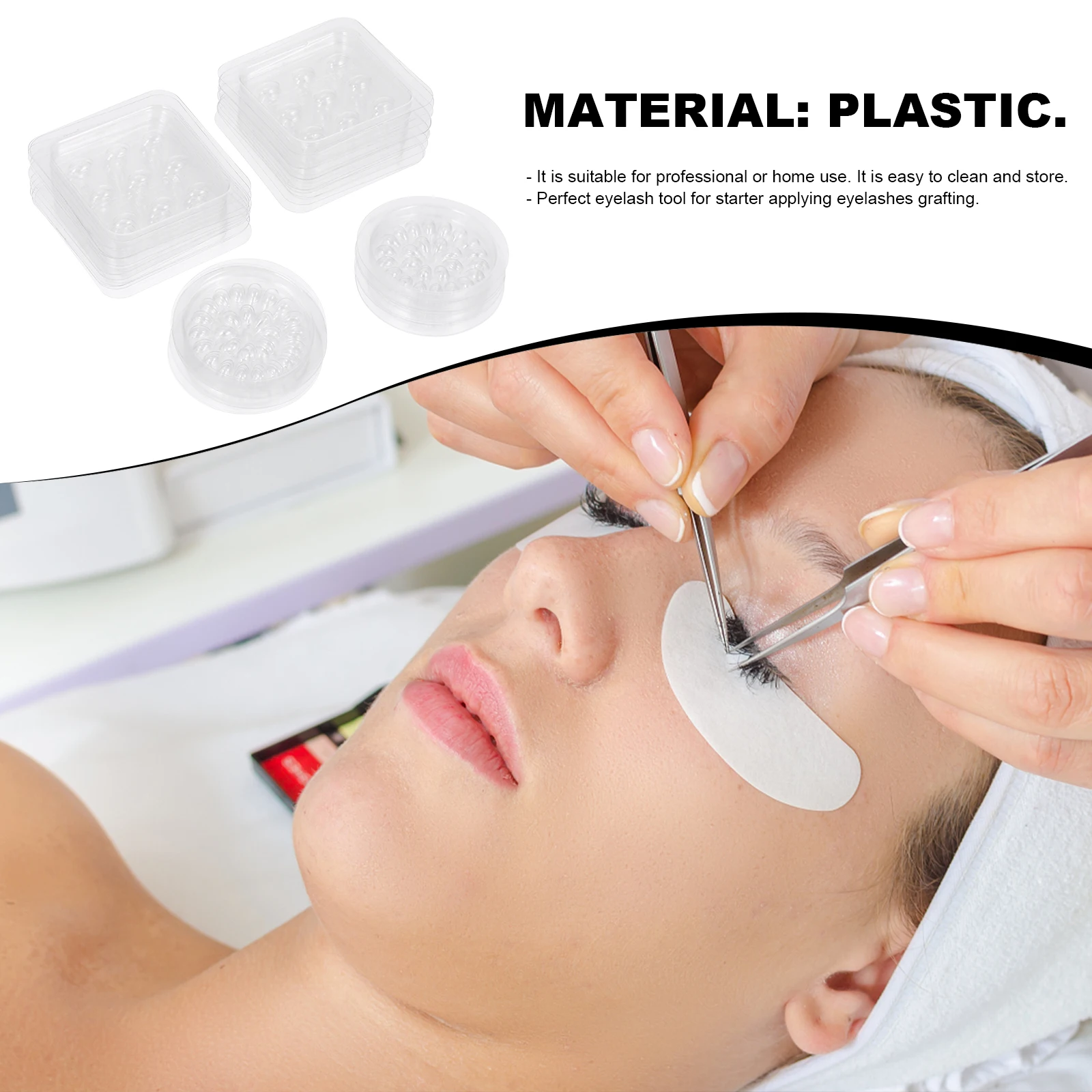 40 قطعة تطعيم رمش الغراء الحاويات تأخير حامل العملي دائم رمش تمديد لوازم الغراء صينية تأخير حامل #3