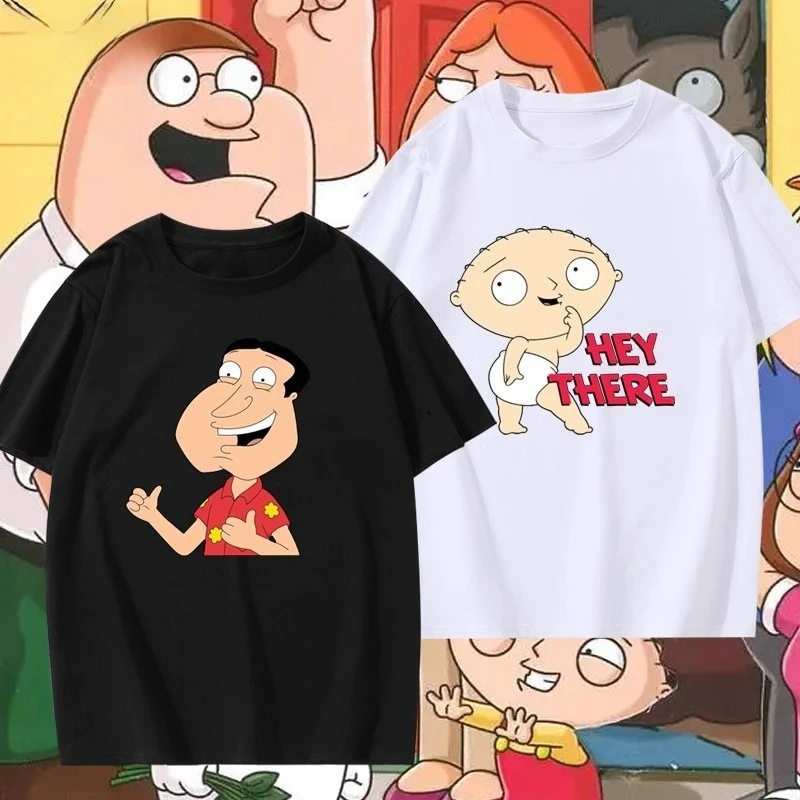 

25 Summer Anime Peripheral Cover Cool Family Dumpling Short Sleeve T-Shirt Men's and Women's Cotton Loose Short Sleeves