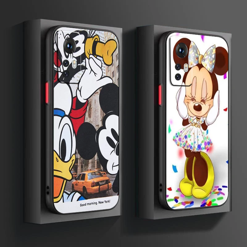 Disney Goofy Mickey Mouse For Xiaomi Mi 13 12 12T 11T 11 11i 10T 10 9T Pro Lite Ultra 5G Frosted Translucent Cover Capa Fundas