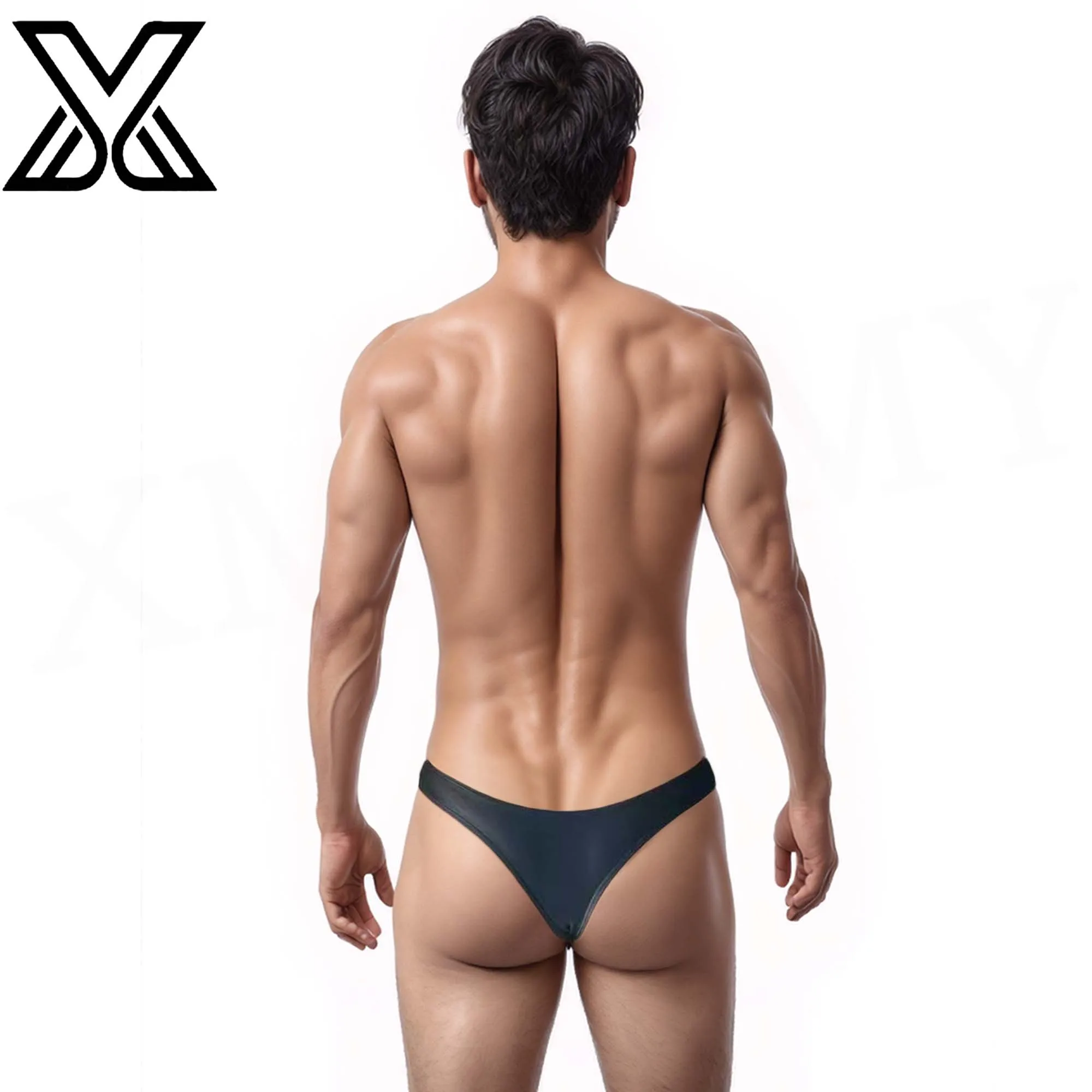 XMJXMY Lightweight, soft ice silk, high elasticity, breathable, low waist, sexy bikini men's triangle swimsuit