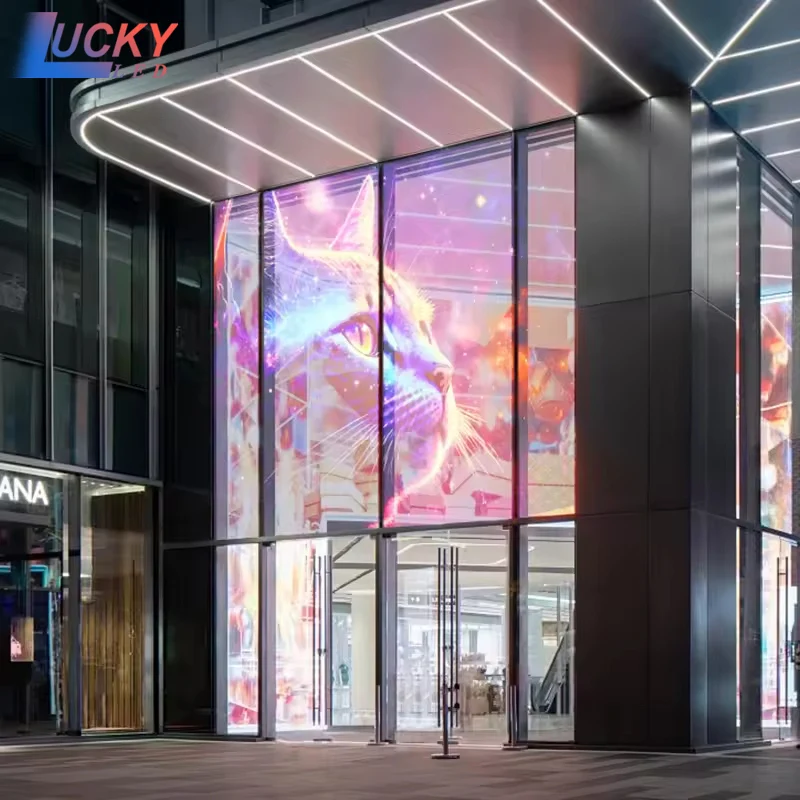 Multiple Pixel Spacing P8 High Brightness Colorful Shopping Mall Curtain Display Led Crystal Film Display