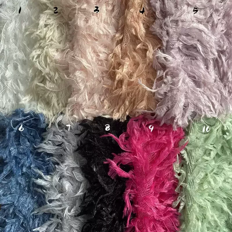 Simulated Feather Tassel Fabric Draped Soft Fashion Handmade Doll Clothes Shooting Background Decoration Clothing Designer