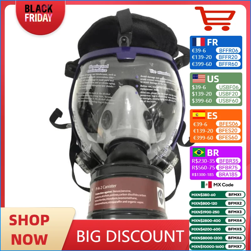 

Full face respirator Gas Mask 40 mm activated carbon filter canister Suitable for fumes Chemical, spray paint, tactical-survival