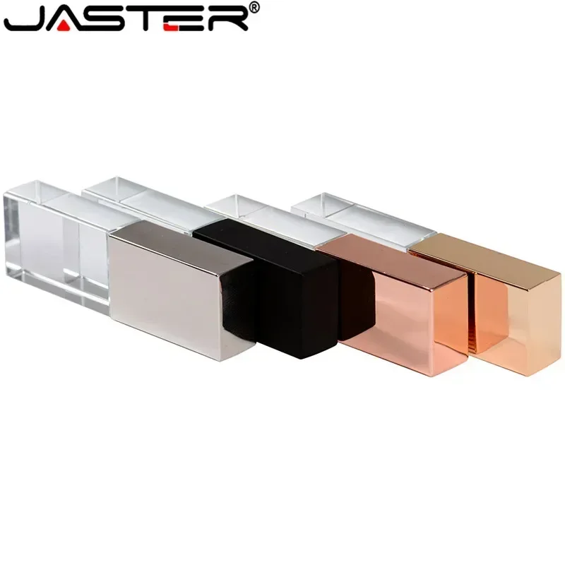 JASTER Fashion Crystal USB 2.0 Flash drive Pen drive impermeabile 64GB 32GB 16GB 8GB 4GB regalo creativo Pendrive logo personalizzato gratuito