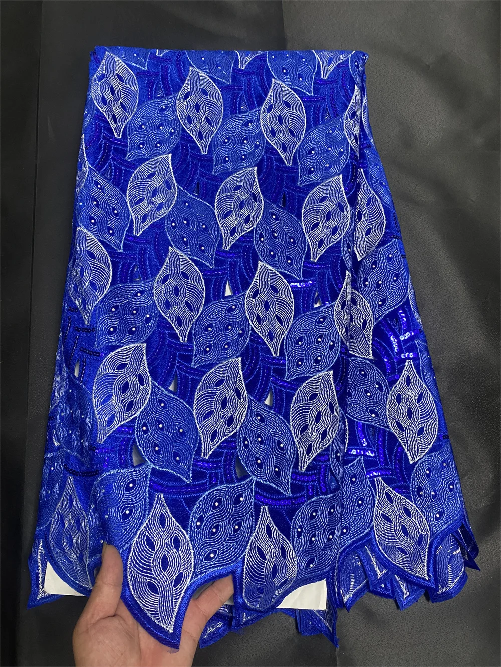 Royal Blue African Swiss High Voile Lace In Switzerland High Quality 100% Cotton Lace Fabric For Elegant Wedding Clothes A113-1