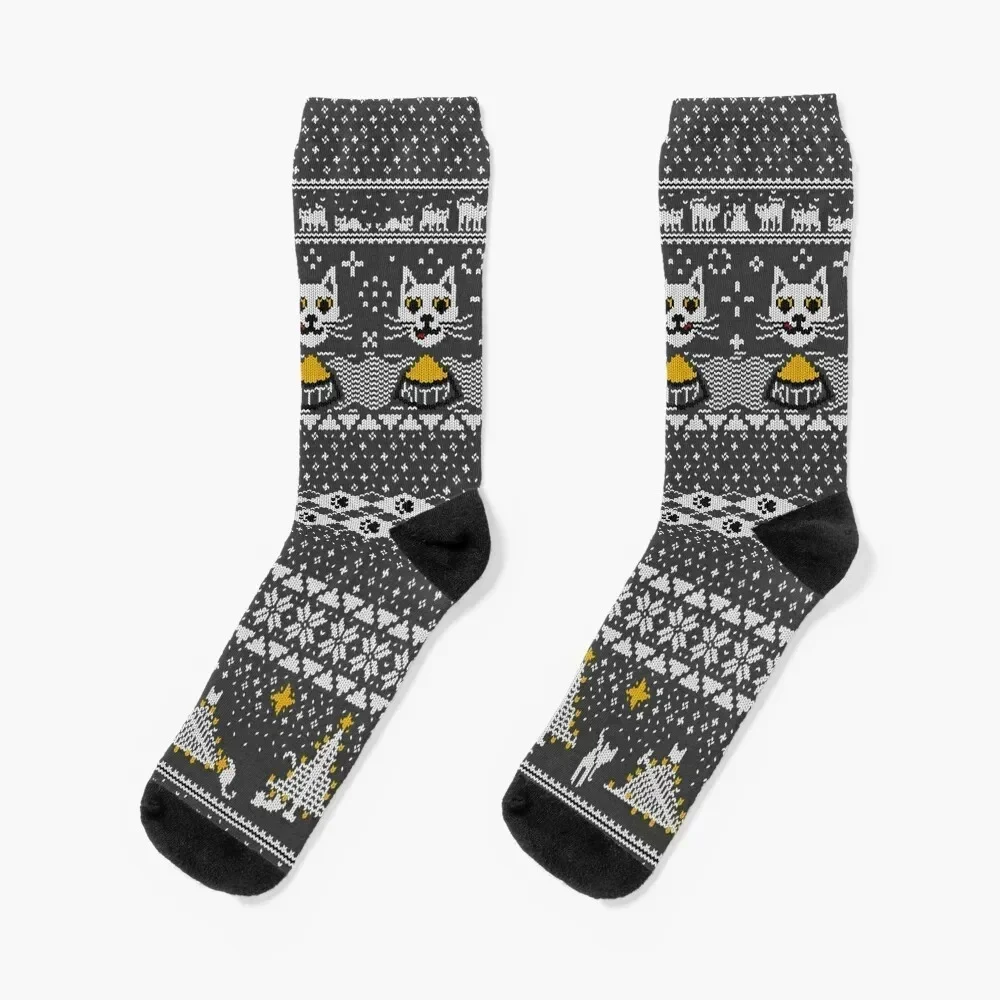 

My Hardcore Cat Sweater Socks anti-slip floral Novelties christmass gift Men's Socks Luxury Women's