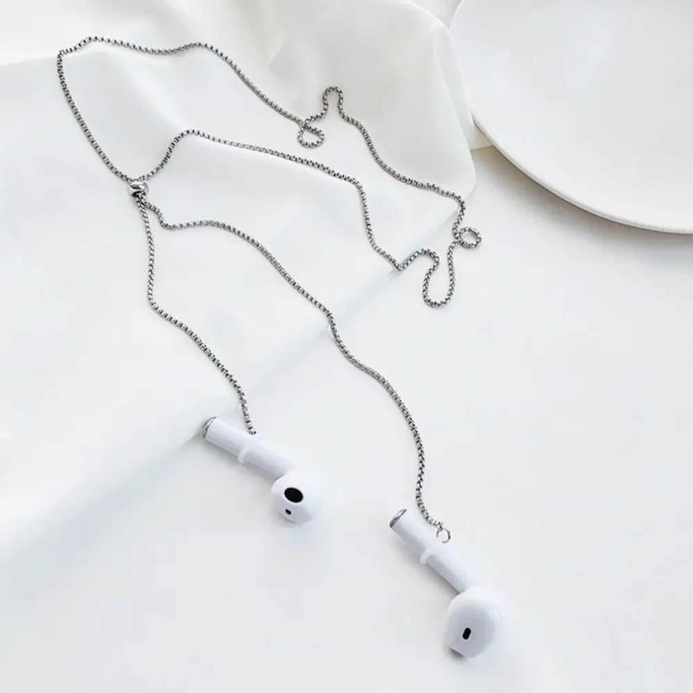 Stainless Steel Anti-lost Earphone Chain Protection Chain Holder Clips Bluetooth Earphone Holders Universal Ear Hanging