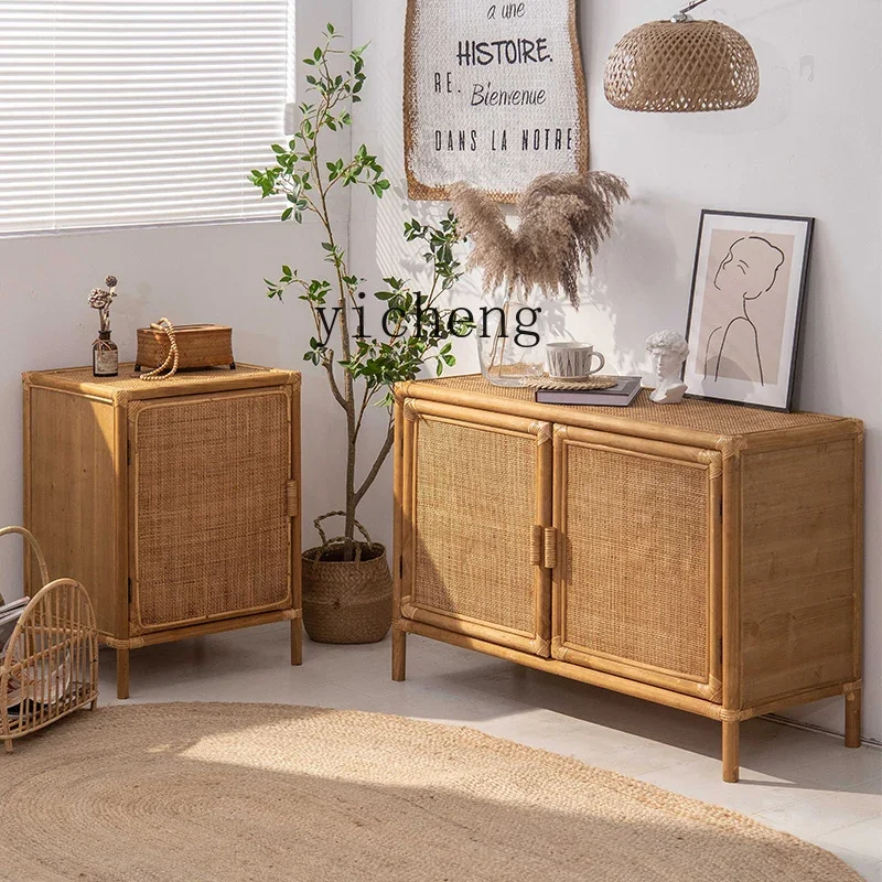 DSA  homestay simple rattan locker storage box household kitchen cupboard against the wall light luxury entrance dining