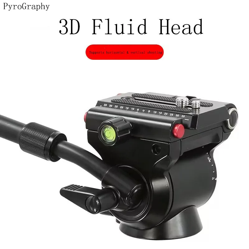 

PyroGraphy Heavy-duty 3D Fluid Head Panoramic Tripod Head Supports Horizontal & Vertical Shooting 360°Swivel Tilt Side Shooting