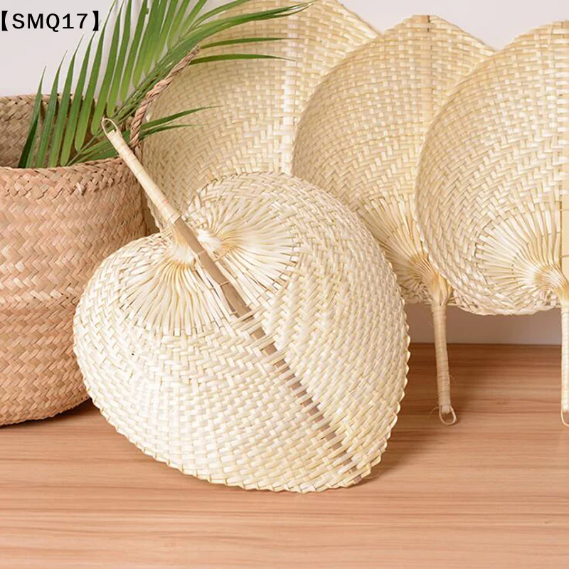 Handmade Straw Woven Fans Craft Summer Cooling Fan Bamboo Home Decoration【SMQ】
