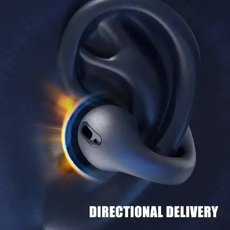 Bluetooth Headset 5.3 Wireless Bone Conduction Headphones Clip Ear Music Noise Canceling HD Call Sports Gaming Earphone