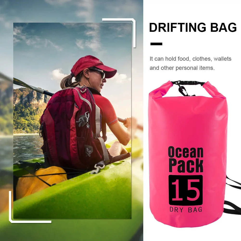 2L/3L/5L/10L Waterproof Dry Bag Pack Sack PVC Swimming Rafting Kayaking River Trekking Floating Sailing Boating Water Bag