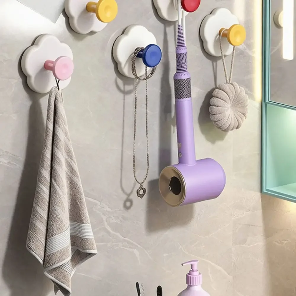 2Pcs Dopamine Suction Cup & Adhesive Hooks – Heavy Duty, Punch-Free, Removable for Bathroom, Shower, Room Door, Coat