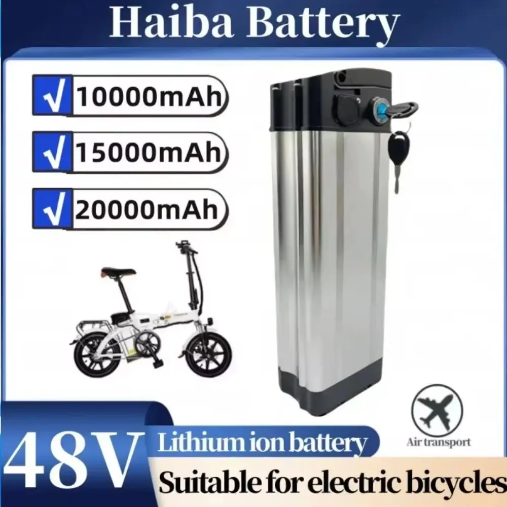 Haiba 48V Rechargeable Lithium-Ion Battery Pack High-Power 1000W with Charger 10Ah/15Ah/20Ah 18650 Battery for Electric Vehicles