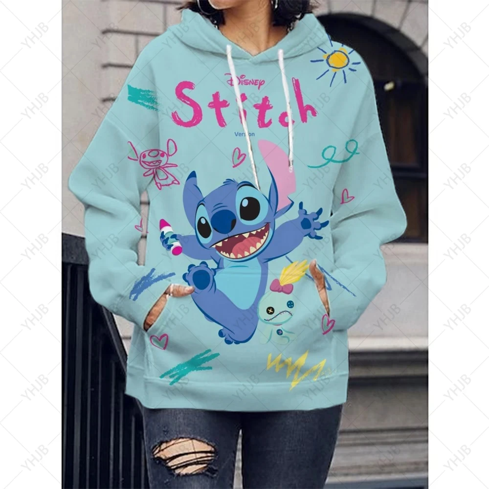 Disney-Pull unisexe Moletom pour femme avec capuche, pull unisexe, mode Harajuku