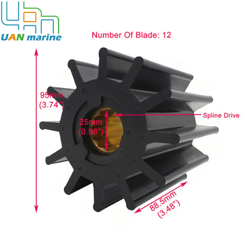 

17936-0001 Marine Flexible Water Pump Impeller For Jabsco 17936-0001 21676-0001 CEF 500145 JMP 8301-01