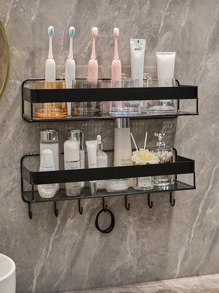 Gold storage rack bathroom wall mounted storage rack bathroom shampoo shower gel cosmetics storage rack bathroom accessories