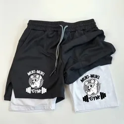 Demon Slayer Muki Muki Performance Shorts for Men Breathable Spider Gym Shorts Fitness Workout Jogging Short Pants