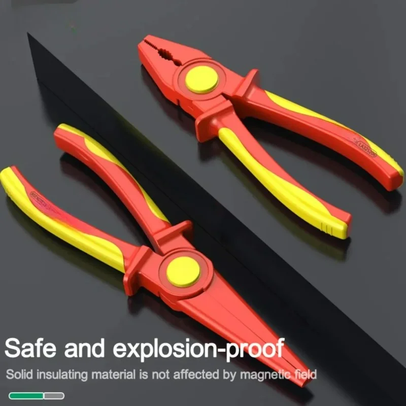 

LAOA Твердые изолированные пластиковые плоскогубцы, 1000 В, устойчивые к высоким напряжению, нескользящая ручка, плоскогубцы для изолированной проволоки, плоскогубцы с игольчатым носом