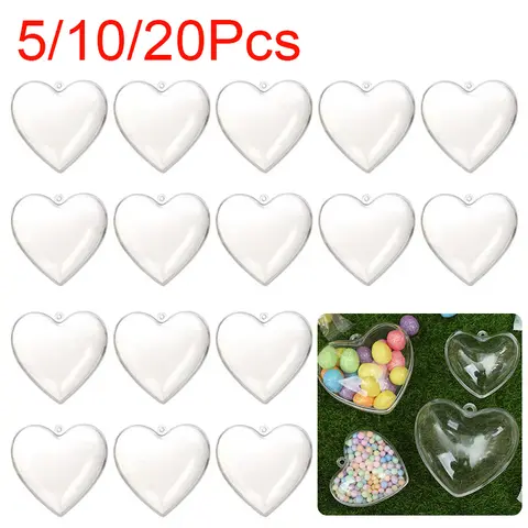 5/10/20pcs Transparent Love Heart Candy Box Wedding Favors Gifts Packaging Boxes Christmas Ball Birthday Party Decor Baby Shower