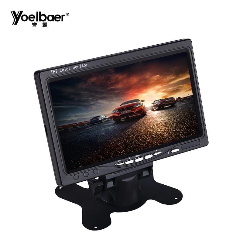 AV Input Car Headrest Monitor 800*480 Digital Screen 7 Inch LCD Monitor With Bracket