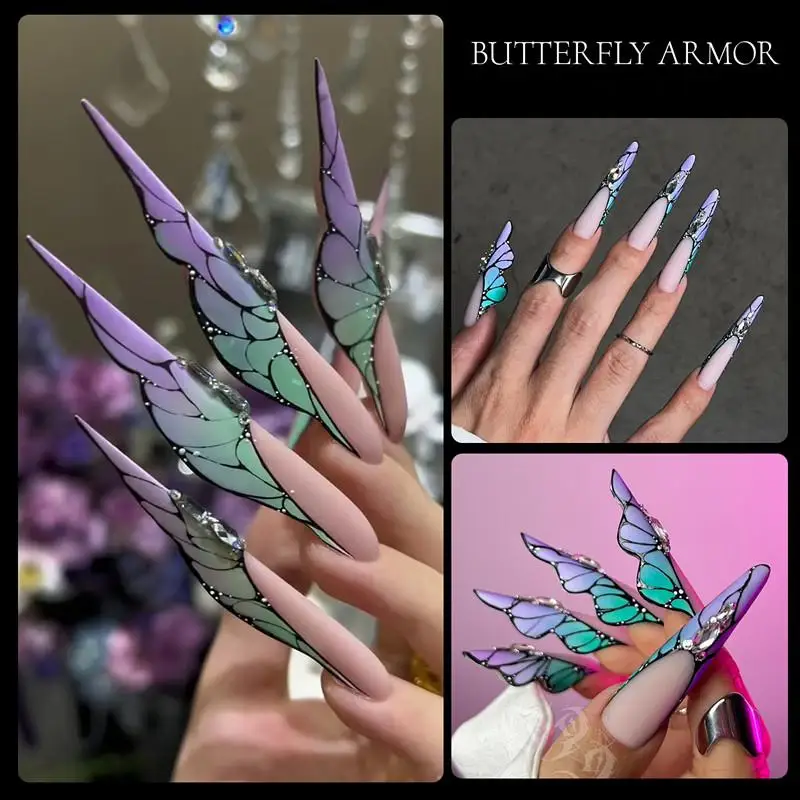 

150Pcs Butterfly Nail Dual Forms 15 Sizes Reusable Gel Nail Extension Molds Professional Nail Art Extended Length Tips