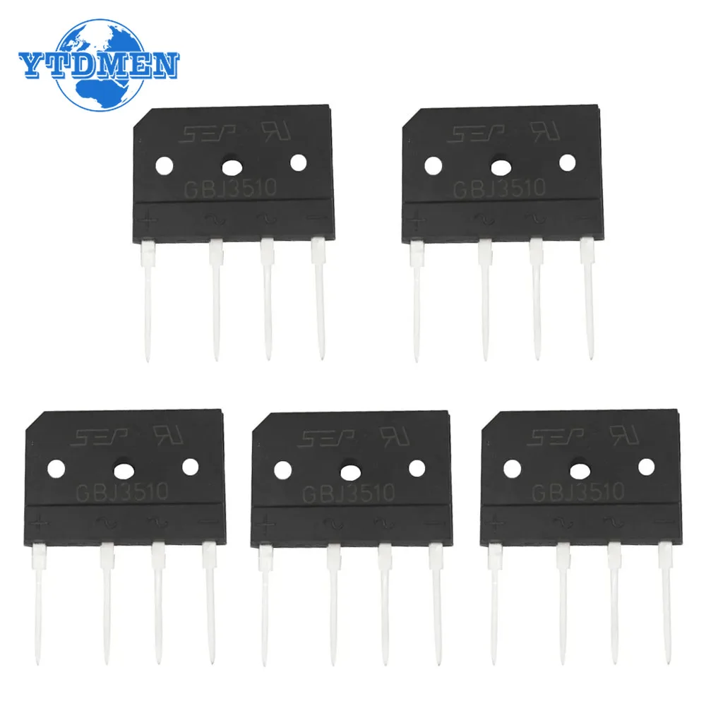 5/10PCS GBJ3510 35A 1000V Bridge Rectifier Diodes Electronic Components, AC To DC Converter for Power Supply, Inverter