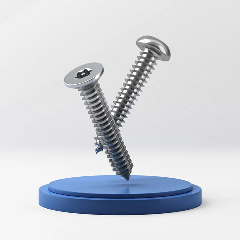 

304 Stainless Steel Self-Tapping Screws Round/Torx/Countersunk/Flat Head with Anti-Theft Pin M2.9-M4.8 for Furniture Machinery
