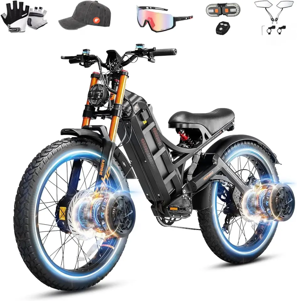 2026 Romeo Pro 3 5600W 50Mph High-Torque Ebike, 60V 80Ah 250-Mile Long Range Electric Bike for Adults, Adjustable Air Sus image 4