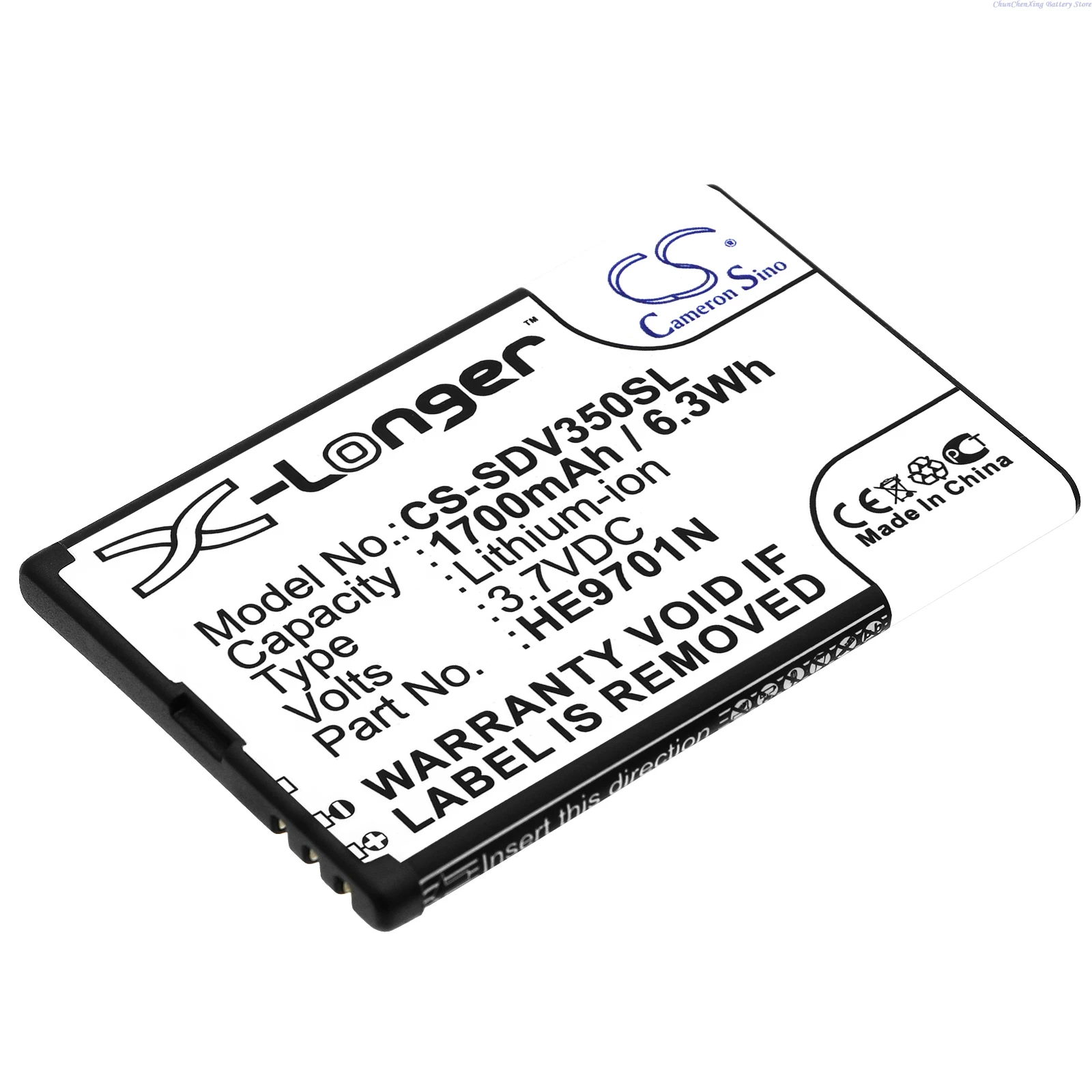 

3.7V 1700mAh Battery HE9701N R001710000 for Sonocaddie V350 V500 G-4L, For Zoomax Snow, Snow 4.3", Handheld Video Magnifier