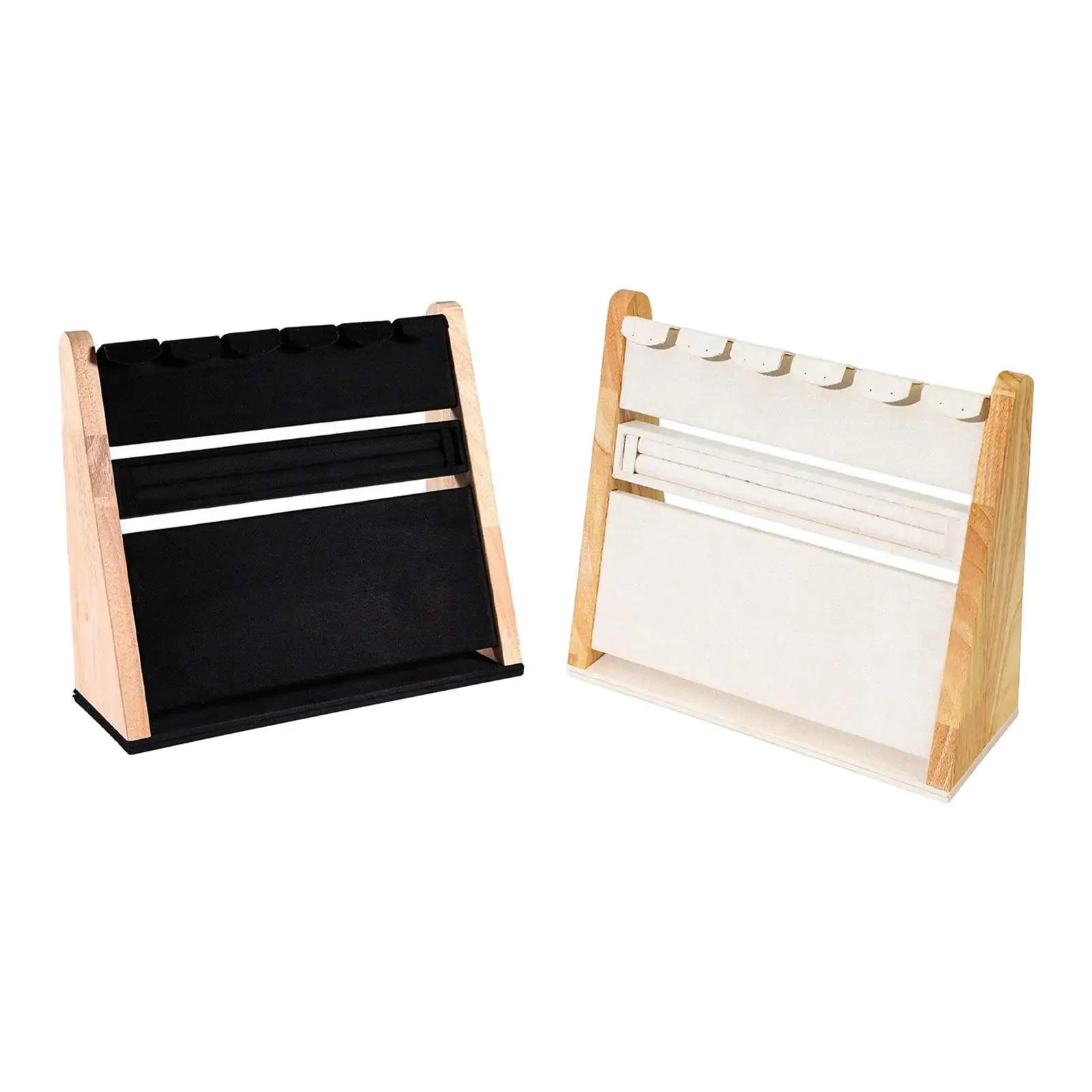 

Jewelry Stand Tabletop Jewelry Organizer, Wooden with Base Jewelry Shelf