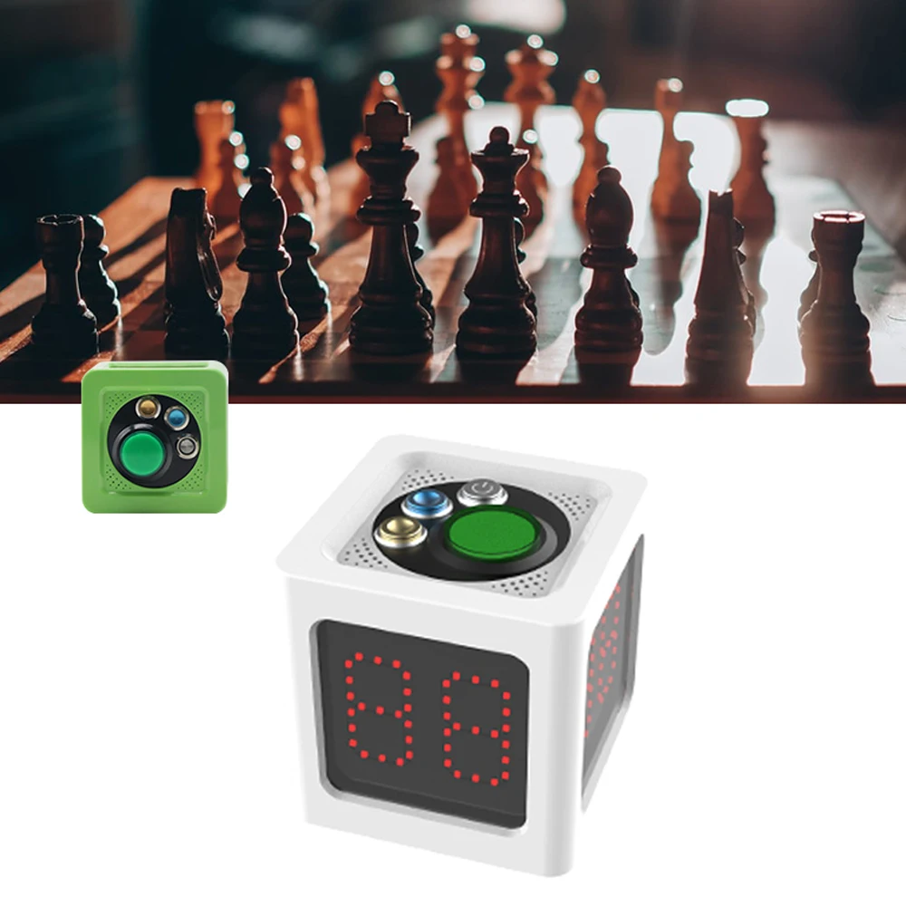 

Cube Timer 1.4 Inch 4-Sided Digital Shot Countdown Stopwatch for Private Poker Chess Casinos Shot Timer Game Electronic Timer