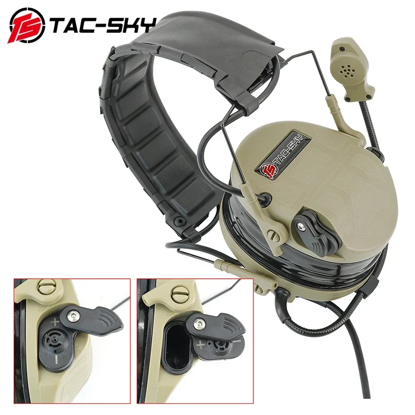 TS TAC-SKY Headset Tactical Shooting Hearing Protection Noise Cancelling Pickup Headphone For Walkie Talkie Shooting And Hunting