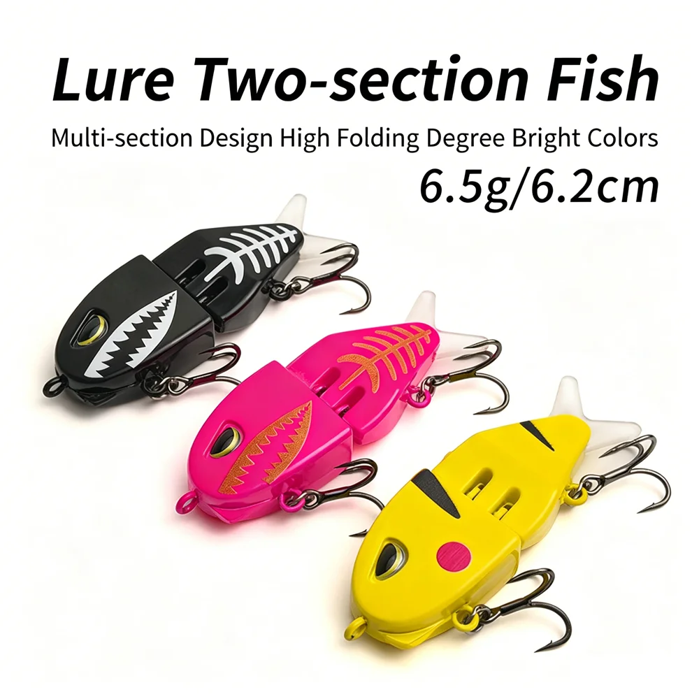 Leurre de pêche Swimbait VIB 6,2 cm 6,5 g à coulée lente, leurre large avec yeux 3D, mini leurre coulissant en ABS pour la pêche au bar et à la truite