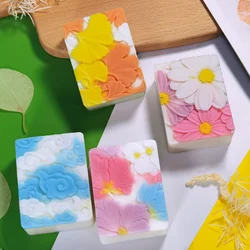 Geometry Square Flower Soap Making Silicone Mold Ginkgo Leaf Candle Resin Making Cloud Chocolate Baking Mold Home Decor Gifts