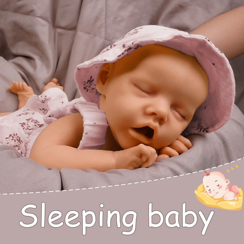 🌟    Bambino rinato in silicone di grado professionale da 17,5 pollici 2,6 kg proporzione perfetta design realistico con chiusura a bocca e occhiello