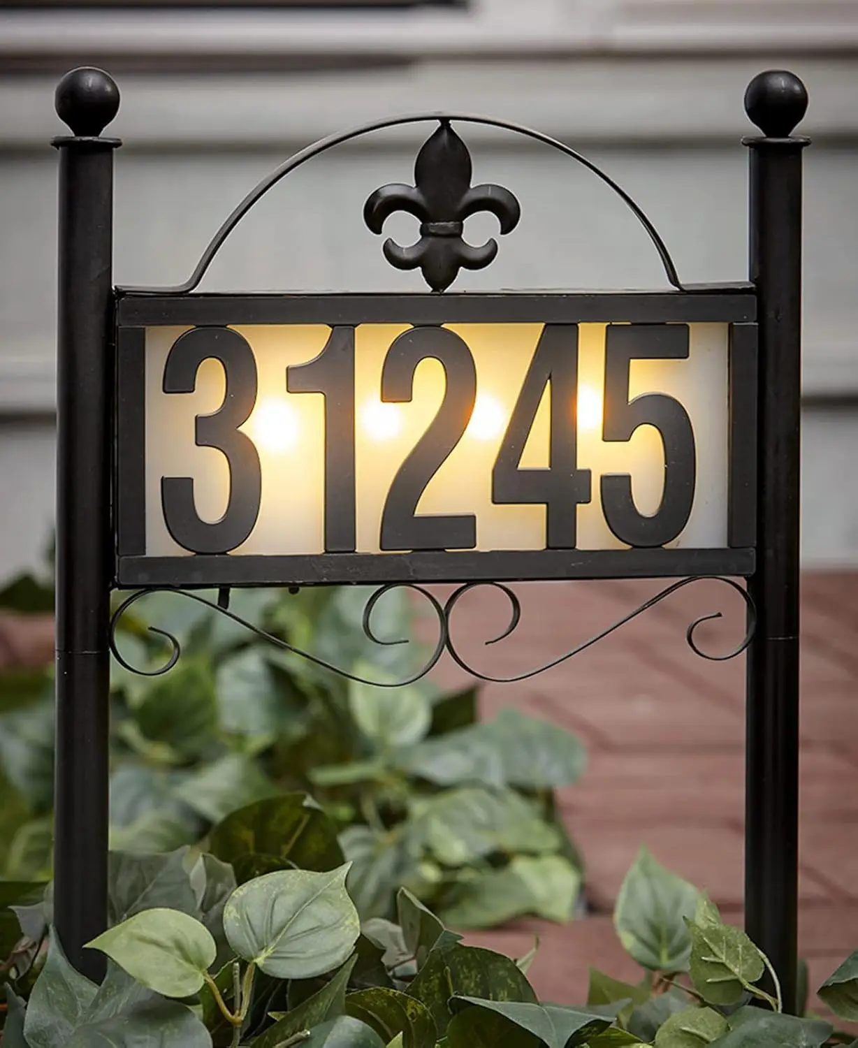 

Metal Address Signs for Yard with 50 Customizable House Numbers for Outside - Any Combination, Weather-Resistant Solar-Powered